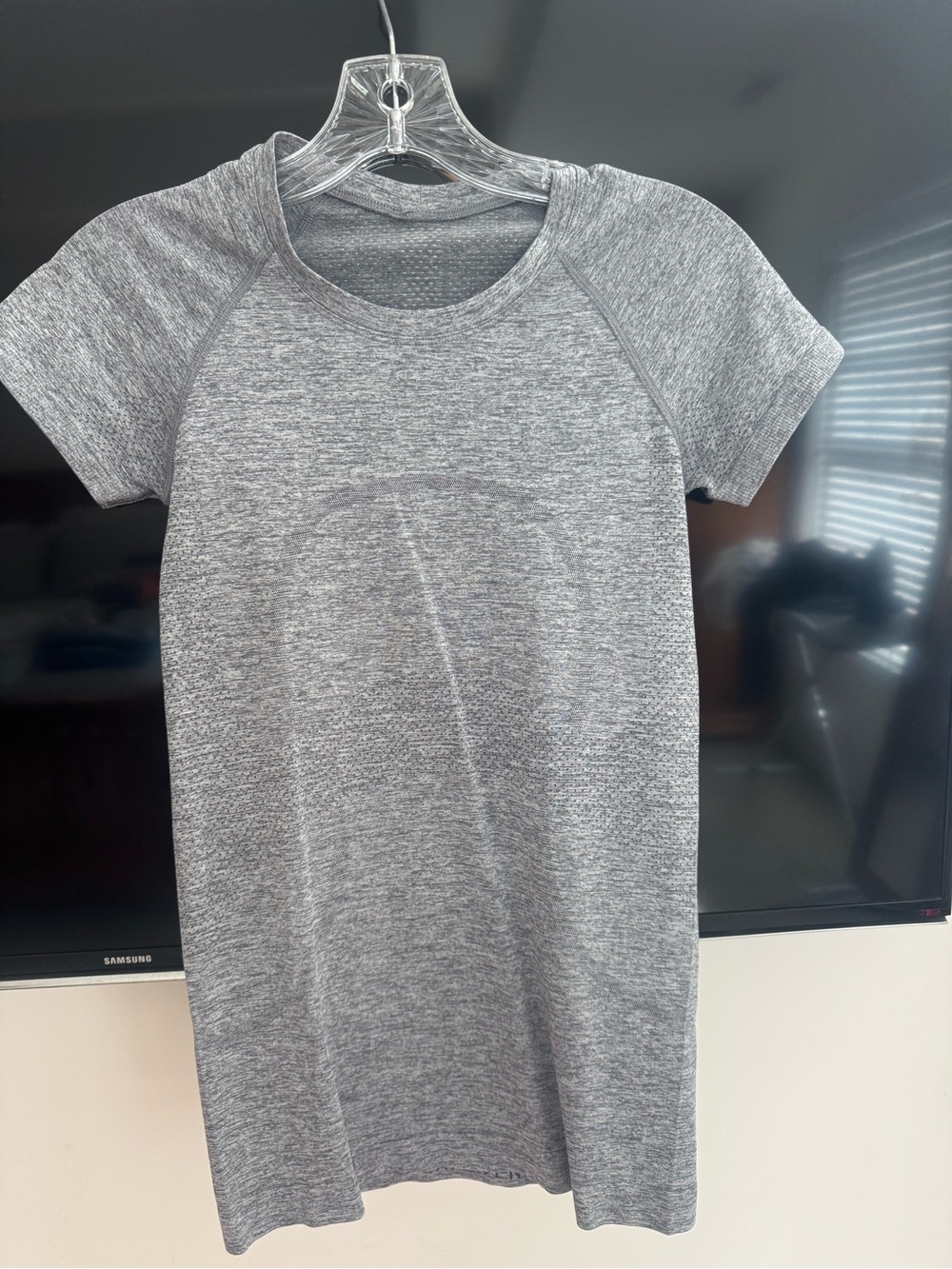 lululemon athletica Gray Heather Short Sleeve Active Tee